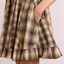 Cardamon Mix Check Sabina Mini Godet Dress