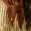 Light Brown Wool-Blend Triangle Scarf