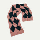 Black/Pink Lambswool Diamond Blanket Scarf