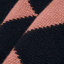 Black/Pink Lambswool Diamond Blanket Scarf