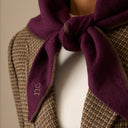 Burgundy Wool-Blend Triangle Scarf