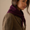 Burgundy Wool-Blend Triangle Scarf