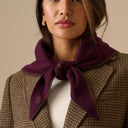 Burgundy Wool-Blend Triangle Scarf