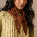 Light Brown Wool-Blend Triangle Scarf