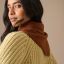 Light Brown Wool-Blend Triangle Scarf