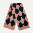 Black/Pink Lambswool Diamond Blanket Scarf
