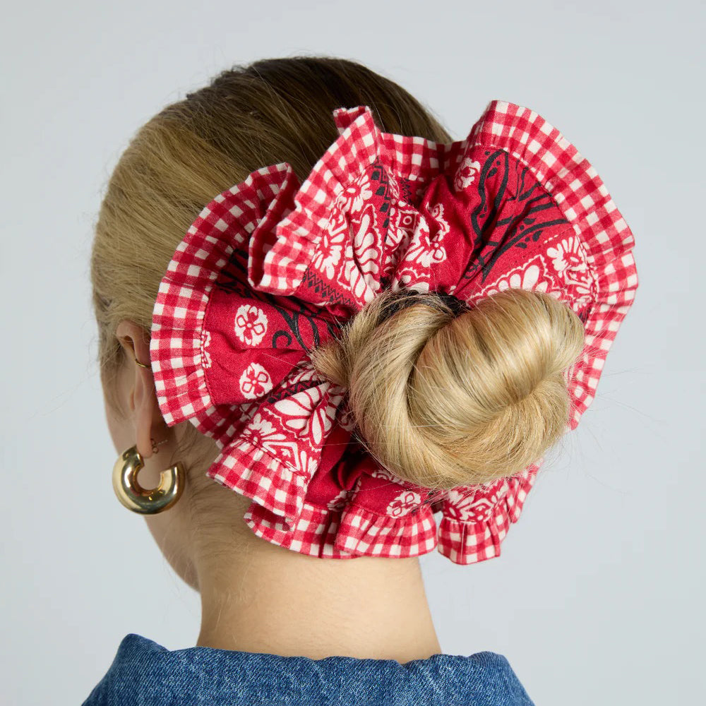 Red Bandana Print Scrunchie