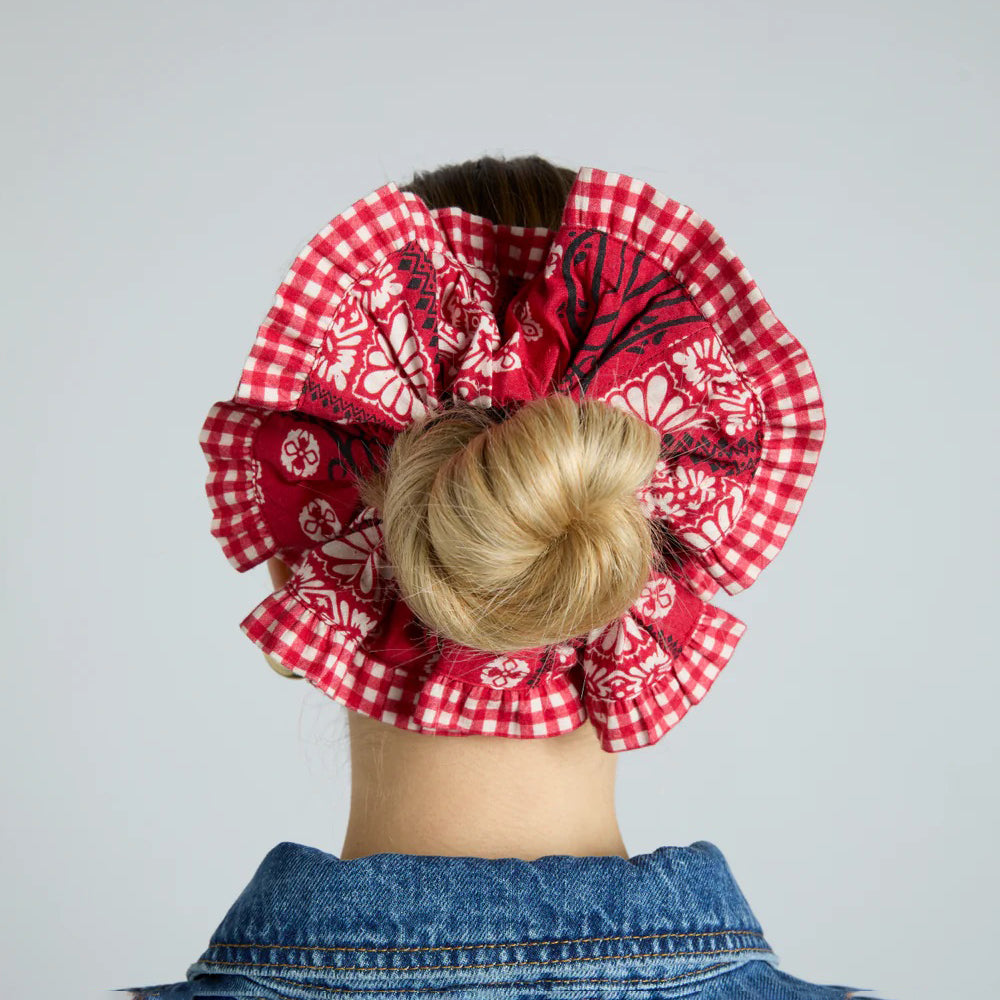 Red Bandana Print Scrunchie