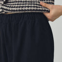 Black Brushed Cotton Sculpted Leg Canvas Trousers