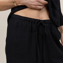 Black Sia Linen Trouser