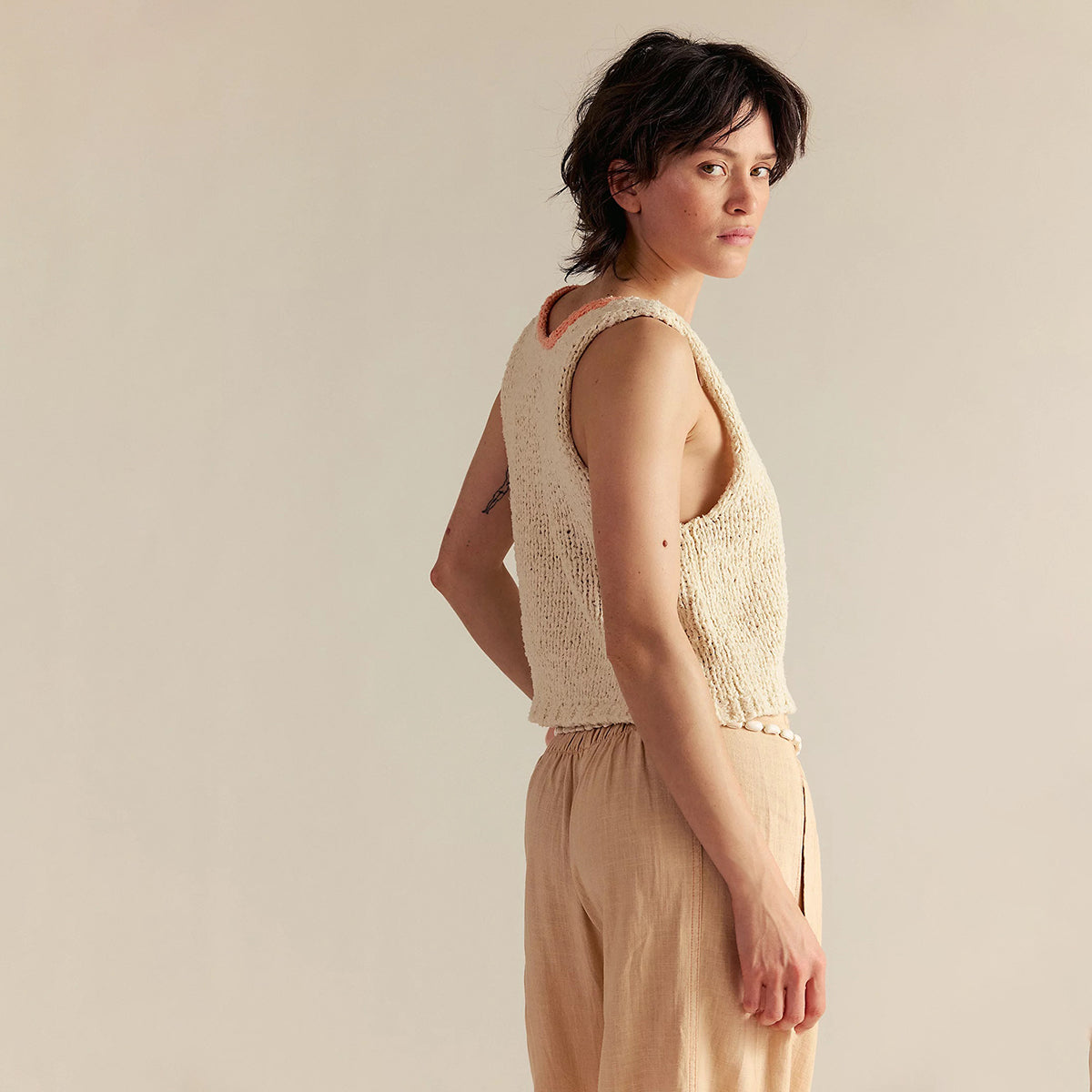 Ivory Combo Sicily Sweater Shell