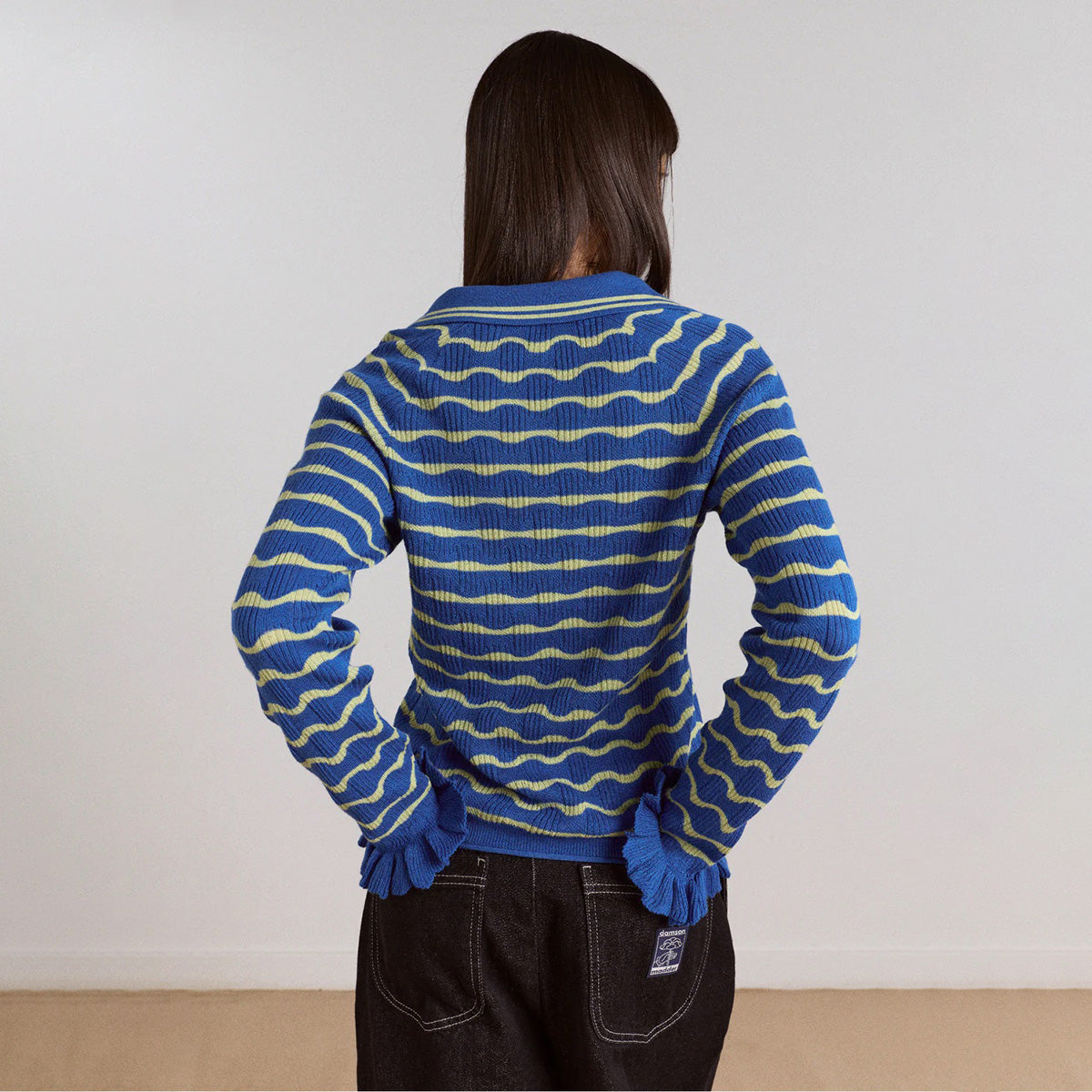 Blue/Mint Merino Blend Silvia Polo Jumper