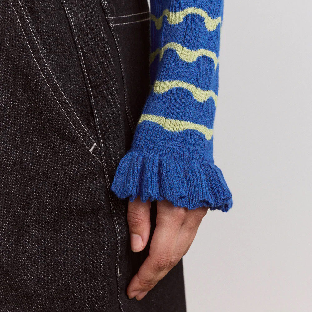 Blue/Mint Merino Blend Silvia Polo Jumper