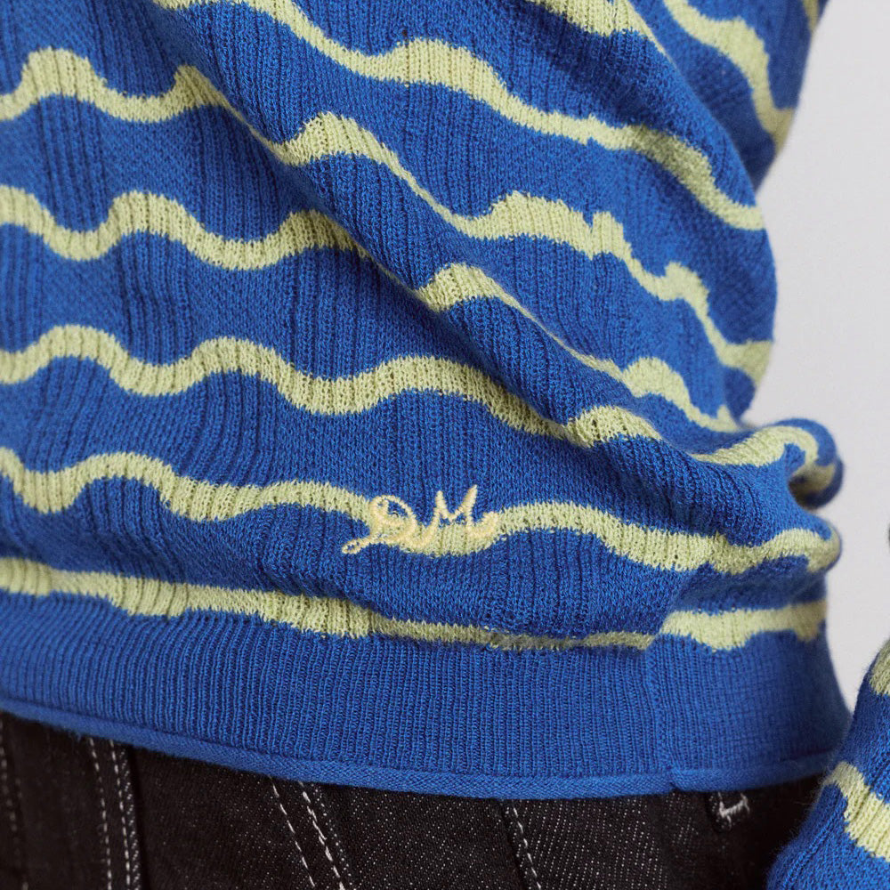 Blue/Mint Merino Blend Silvia Polo Jumper