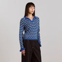 Blue/Mint Merino Blend Silvia Polo Jumper
