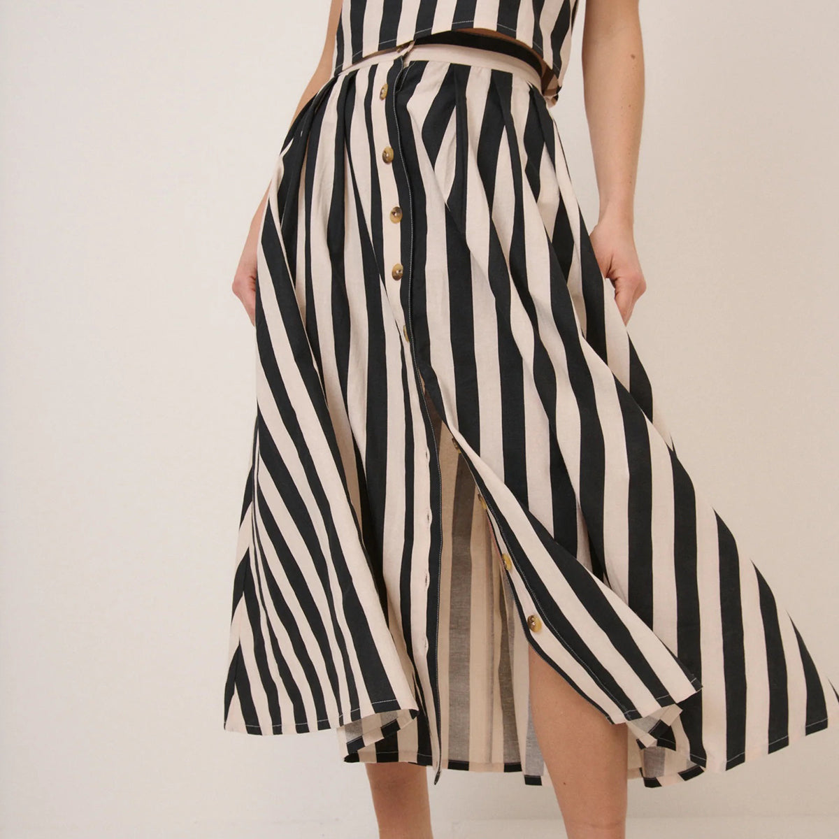 Multi Button Through Midaxi Skirt