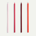Pink/Red Set of 4 Slim Candle Set