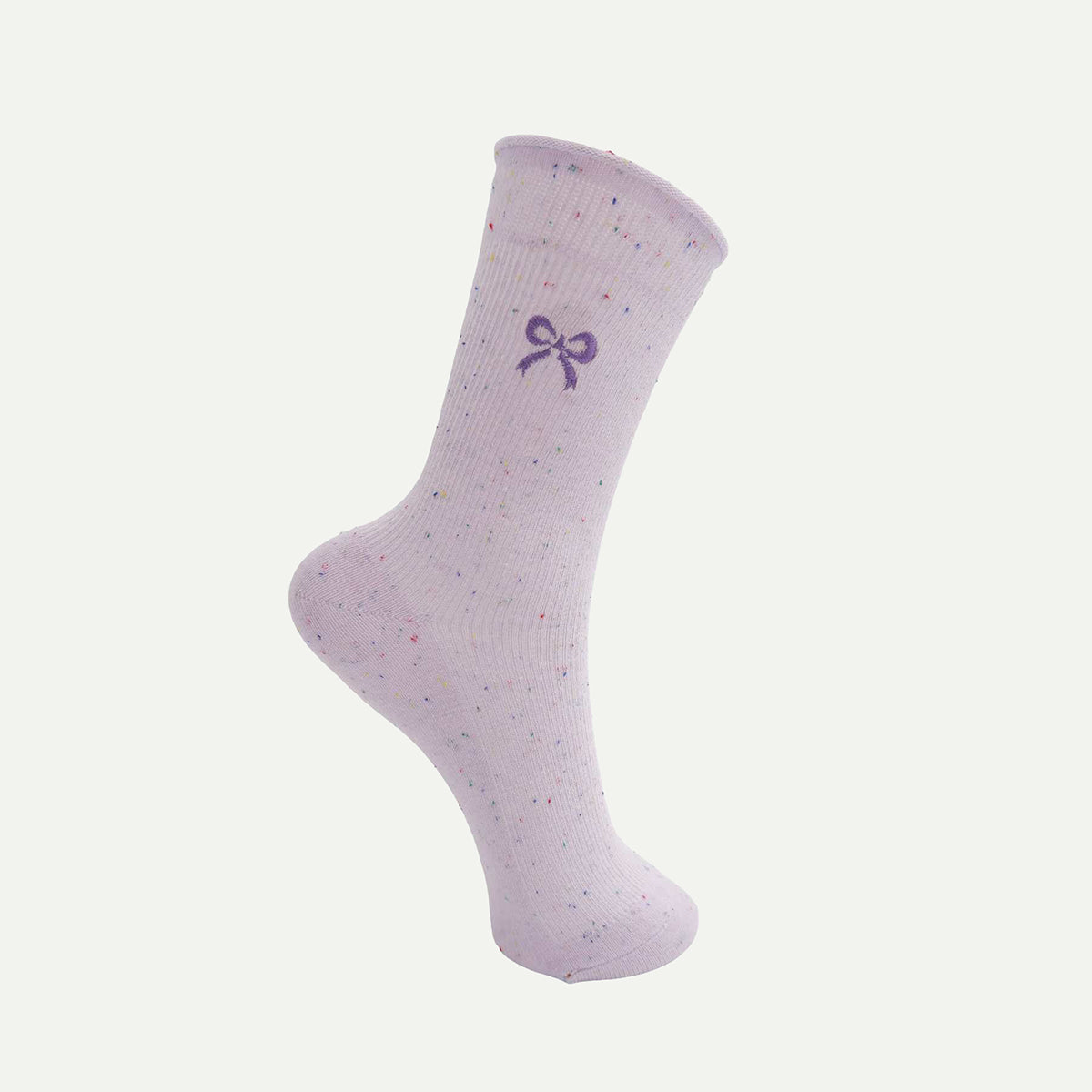 Black Colour Lavender Gia Bow Sock