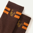 Brown Monogram Socks