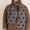 Grey Spot Merino Wool Reversible Scarf