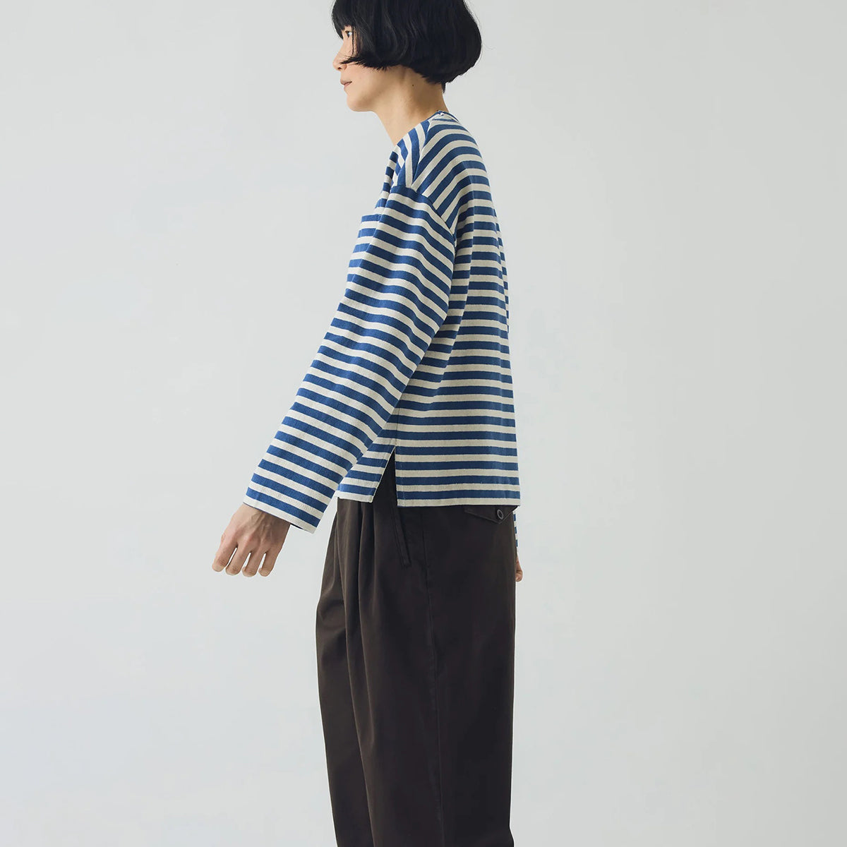 Delft/Ecru Bold Stripe Boxy T-Shirt