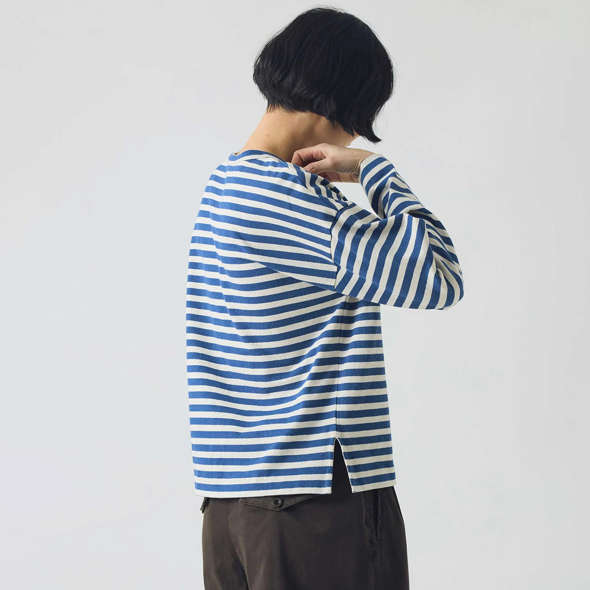 Delft/Ecru Bold Stripe Boxy T-Shirt