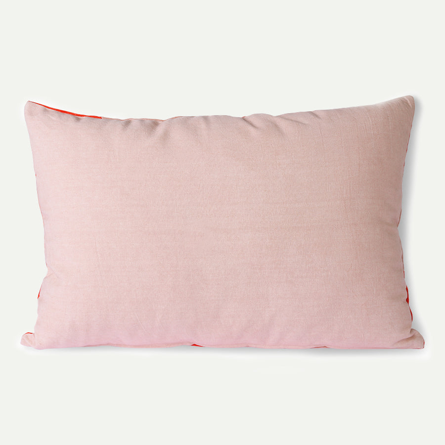Red/Pink Striped Velvet Cushion