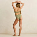 Olive Vista Stripe Strapless One Piece