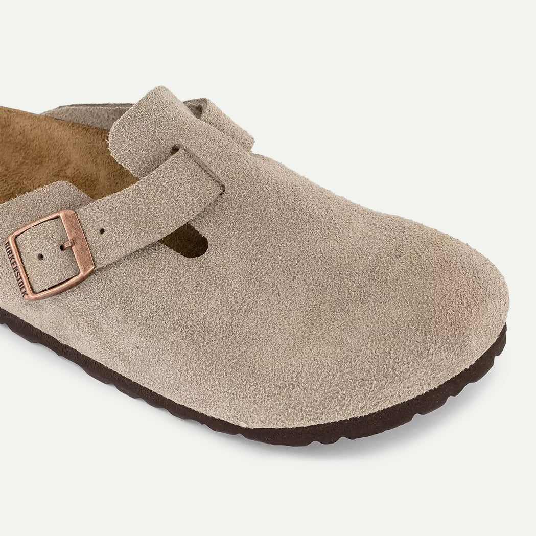 Taupe Boston Suede Leather Sandal