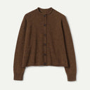 Tobacco Heathery High Neck Cardigan