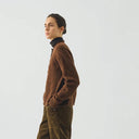 Tobacco Heathery High Neck Cardigan