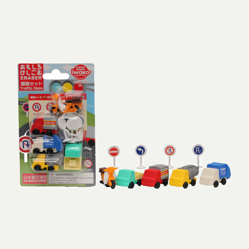 Traffic Signs Themed Erasers