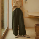 Dark Forest Basic Linen Trouser