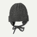 Charcoal Cashmere Turn Up Tie Beanie