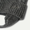 Charcoal Cashmere Turn Up Tie Beanie
