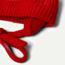 Red Cashmere Turn Up Tie Beanie