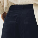 Dark Navy Twisted Seam Cord Trousers