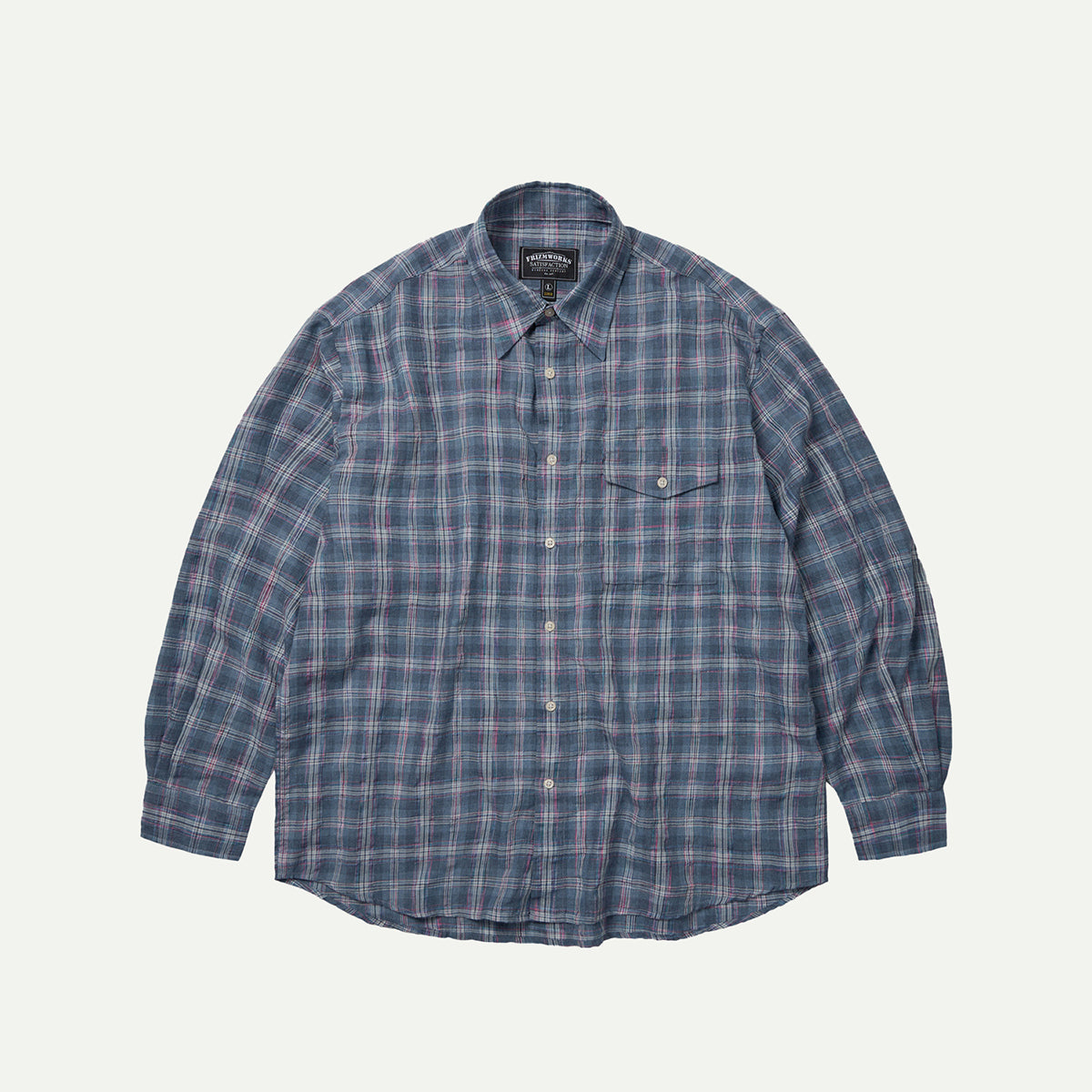 Blue Uneven Check Shirt