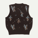 Brown Jacquard Knit Vest