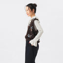 Brown Jacquard Knit Vest