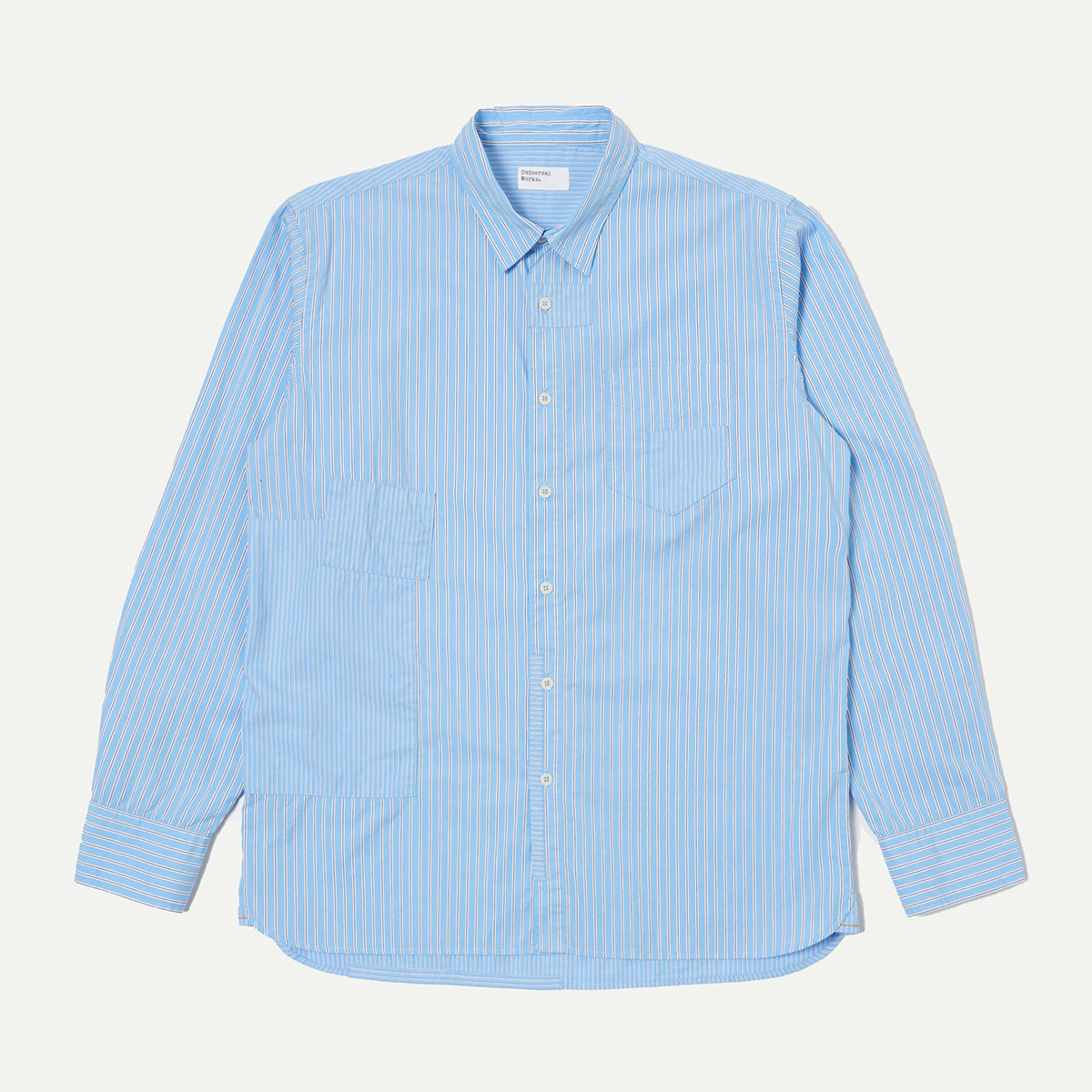 Blue Vila Stripes Patched Shirt