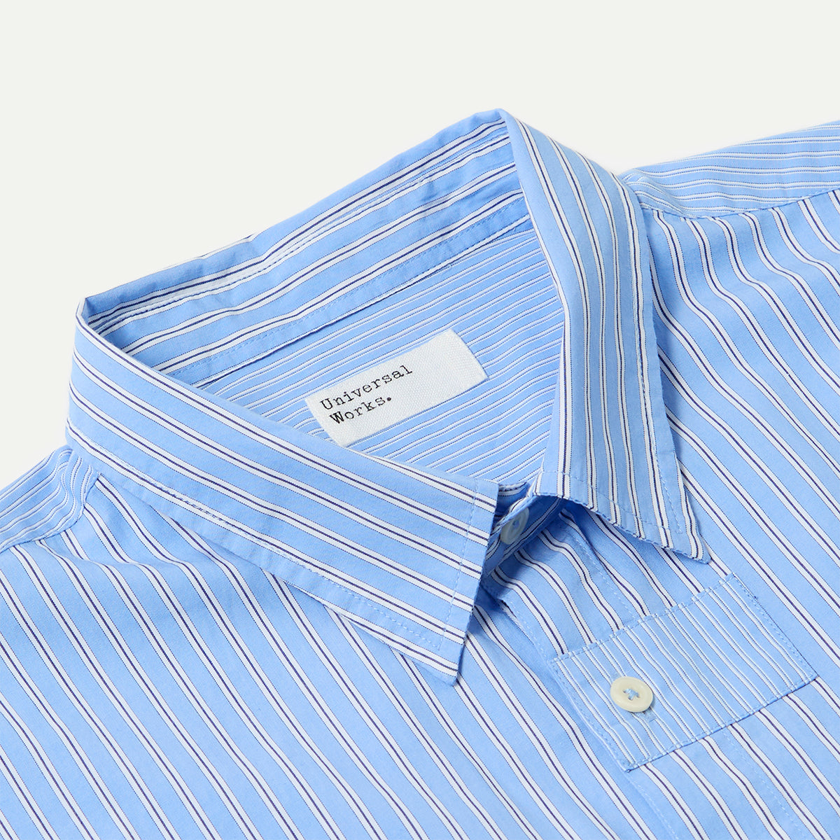 Blue Vila Stripes Patched Shirt