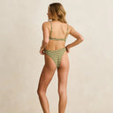 Olive Vista Stripe Hi Cut Pant