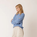 British Blue Loose Knit Sweat