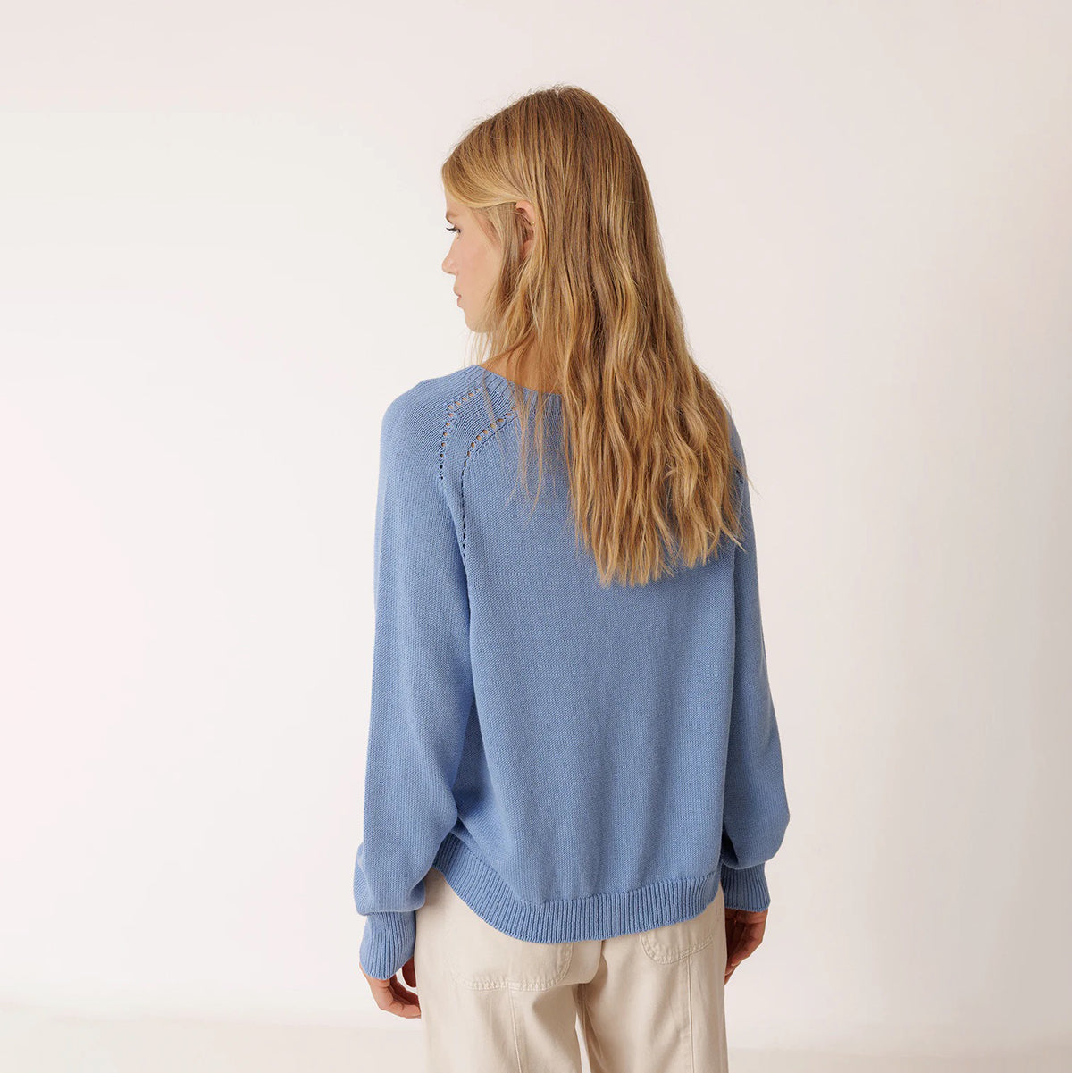 British Blue Loose Knit Sweat