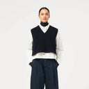 Navy Pachuca Wool Pull Over Vest