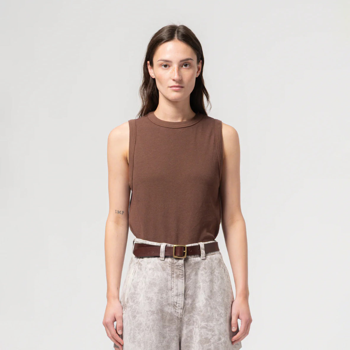 Aztek Brown Johnny Tank Top