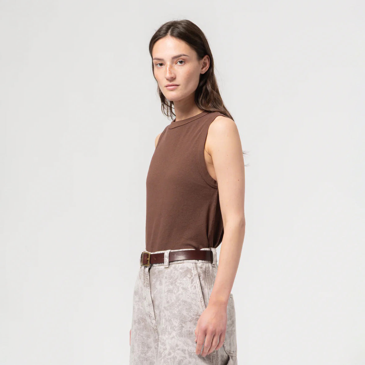 Aztek Brown Johnny Tank Top