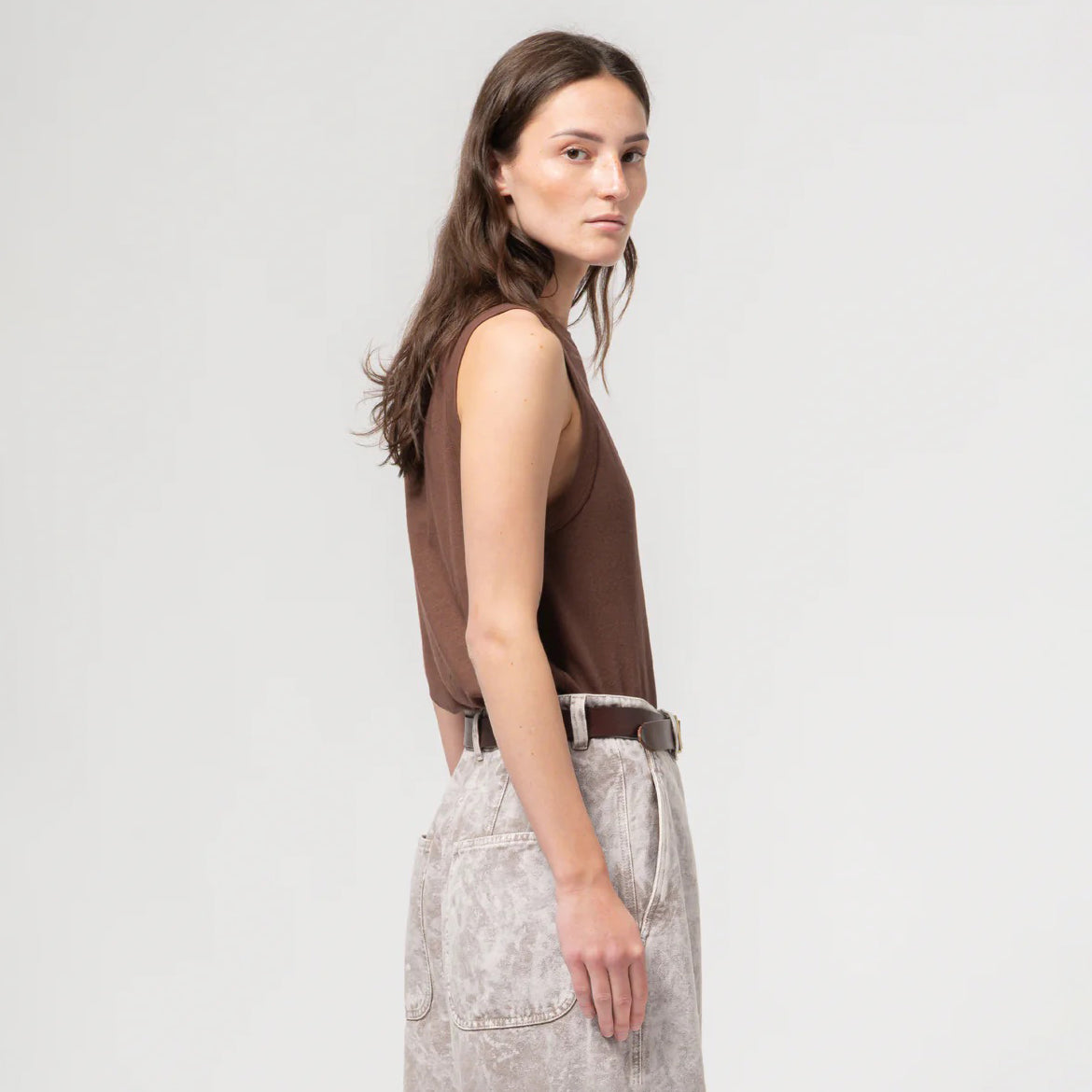 Aztek Brown Johnny Tank Top