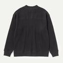 Black Waffle Mid-Neck Crew Sweatshirt